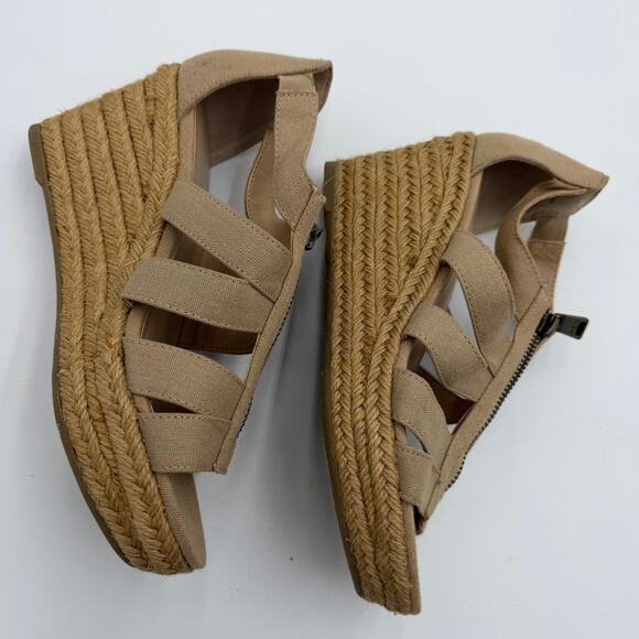 Ralph Lauren Kelcie Wedge Sandal Beige Espadrilles Vacation Resortwear Coastal 6 - Picture 4 of 7